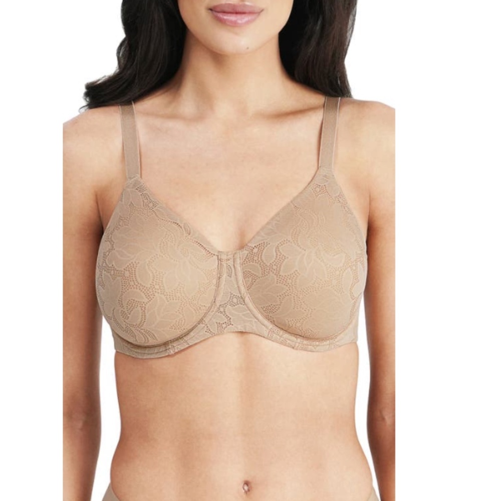 Dominique Jacqueline Jacquard Lace Underwire Minimizer Brown Bras 44-B NWT
